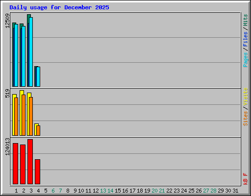 Daily usage for December 2025