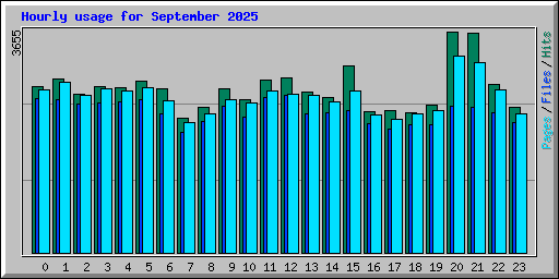 Hourly usage for September 2025